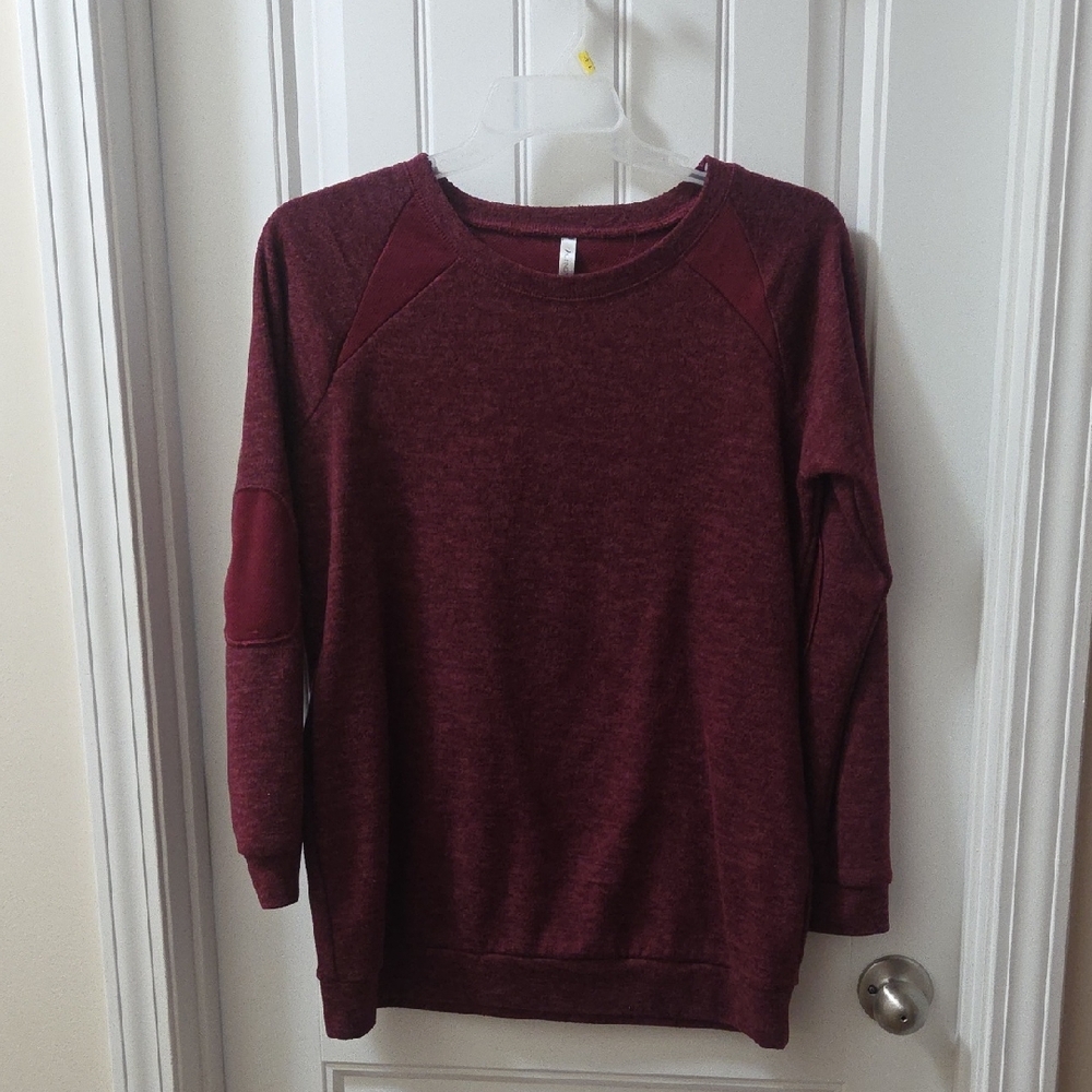 Burgundy Long Sleeve Tunic Sweatshirt